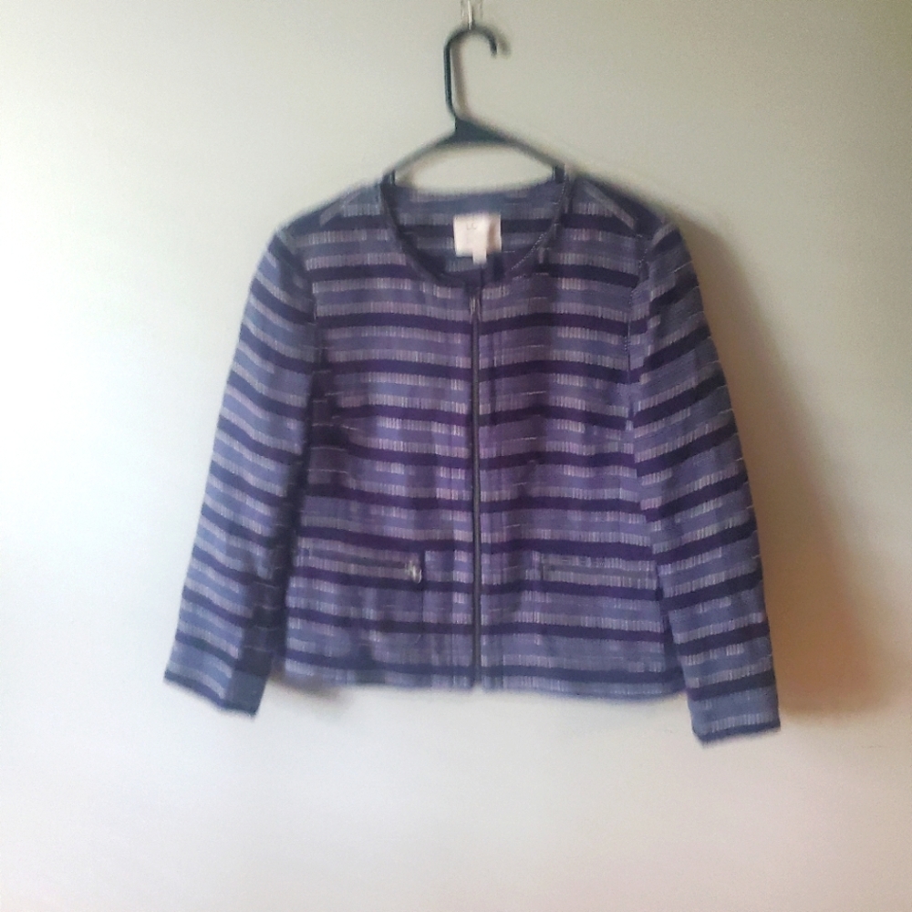 blue striped jacket